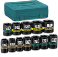 12-Piece 3/8" Drive Shallow Impact Socket Set, 5/16 to 1 inch, Semi-Deep Sockets, CR-V, Socket Set for Automotive and Home, SAE, 6 Point