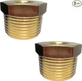 2pcs 3/4" NPT Male x 1/4" NPT Female Brass Reducer Hex Bushing Threaded Fitting Adapter by CX WONDERLAND