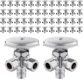 (Pack of 50) EFIELD Dual Outlet Angle Stop Valve, Multi-Turn, 1/2" Expansion F1960 Pex-a Pipe Inlet x (3/8 inch x 3/8 inch) Compression Outlet,(VALVE066-50PCS)