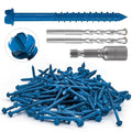 100Pcs 1/4" x2-3/4 Concrete Screws with Drill Bit, Hex Head Concrete Cement Screws Anchor Assortment Kit for Masonry, Block Brick or Stucco