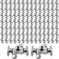 100-Pack EFIELD 1/4 Turn Dual Compression Outlet Angle Stop Valve with 2 Shut Off Valve/Handles, 1/2" Fip Iron Pipe x (3/8 inch x 3/8 inch) Chrome Plated,(VALVE140-100PCS)