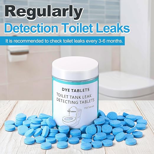 Demissle 150 Pcs Toilet Leak Detection Tablets, Blue Dye Tablets with Storage Bottle, Detect Silent Tank Leaks, Water Tracer Dye for Bathroom Toilets Detection