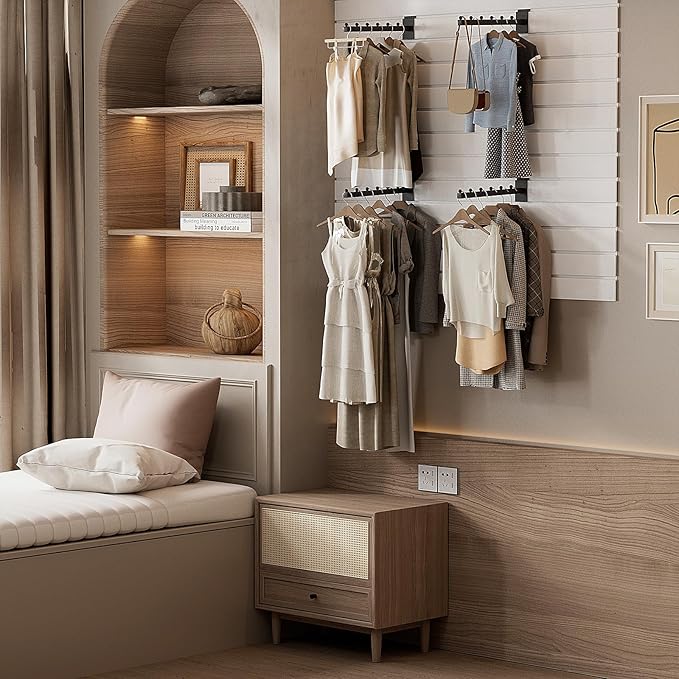 12 Inch Waterfall Slatwall Display Hooks with 6 Balls, Heavy Duty Tube Slat Wall Hanger, Slatwall Accessories for Retail Display, Clothing, Bags, Accessories(12 Pack)