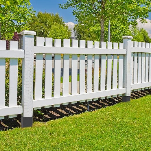 2 Pack 4x4 Fence Post Anchor Ground Spike – Heavy Duty 24" Metal Post Base (Fit 3.6"x3.6") Black Powder-Coated for Mailbox, Deck, Fence, Railing