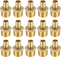 (15 Pack) Lidertik PEX Fittings 1/2 Inch Male NPT Adapter, 1/2" PEX-B F1807 to 1/2" NPT Male Threaded Adapter Brass