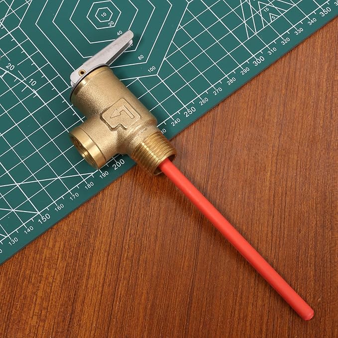 1/2" NPT RV 210°F Temperature and Pressure Relief Valve Thickened Brass Safety Valve RV Water Heater Temperature and Pressure Relief Valve for Hot Water Heater Tanks (DN15-2pc)