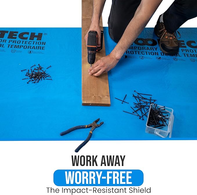 Temporary Floor Protection for Renovation, Painting, Construction - 40" x45', Covers 150 sq ft