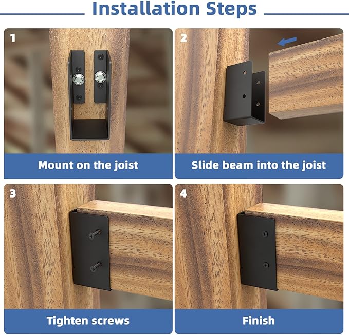 24 PCS Concealed Joist Hanger,2" x 4"Outdoor Concealed-Flange Hanger,Concealed Face Mount Joist Bracket for 2"x4" Beam ,Swing,Fence