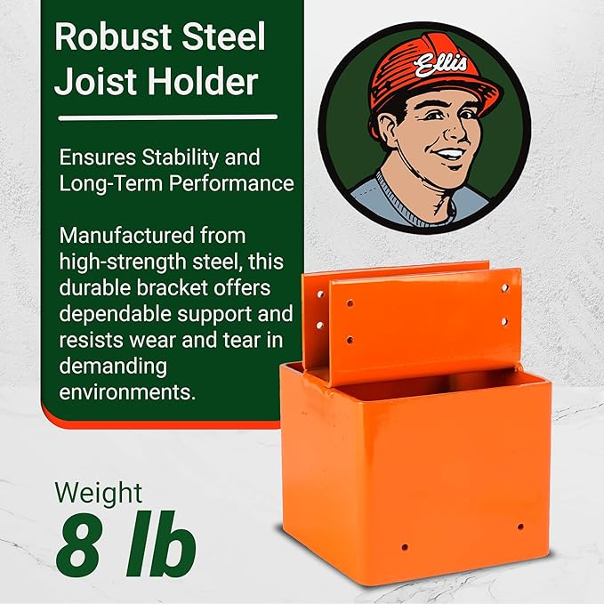 Ellis Manufacturing Company - Single 2x6 Joist Holder for 6x6 Post - Secure in Crawl Space - Metal Support, Wall Mount Bracket for Construction & Stability Applications