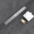Linear Shower Drain 28 Inch, Professional Brushed SUS-304 Stainless Steel Shower Drain, 51L/Min Fast Drainage Floor Linear Drain, US Standard CUPC Certified, Brushed Silver, SD-109