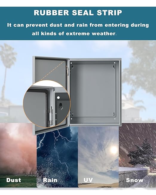 Waterproof Electrical Enclosure 20 x 12 x 10'', Outdoor Electrical Box Weatherproof, Electrical Junction Box with Reinforced Lock