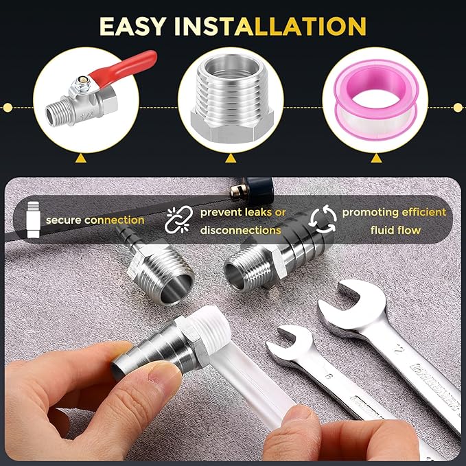 METALLIXITY 1PCS 1" Male NPT x 3/4" FeMale NPT Thread 304 Stainless Steel Hex Bushing Extension Tube Adapters Convert for Water Tub Spout/Shower
