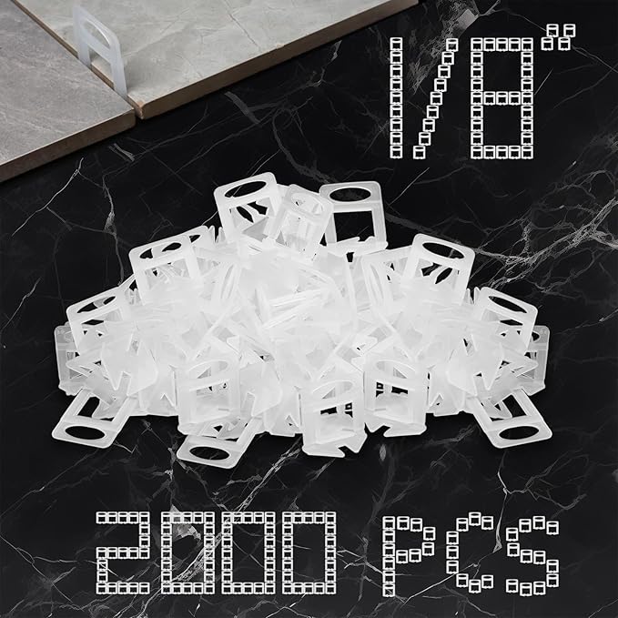 Storystore Tile Leveling Clips Tiles Leveler Spacers - 2000 Spacers Tile Leveling System 1/8 Inch Clips Lippage Free Tile and Stone Installation for PRO and DIY