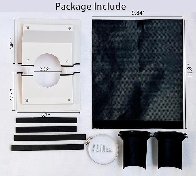 HVAC Wall Penetration & Line-Set Cover Kit, HVAC Walls Penetration Cover for Indoor & Outdoor Air Conditioner (White + protective case) Aperture 2.36 inches