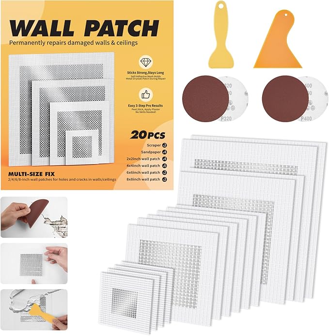 Drywall Patch,Drywall Repair Patch,2/4/6/8 Inch Repair Patch,Large Hole Patch Repair for Drywall,Quick Repair Drywall Holes,Safe Mend