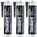 Anthracite Gray Kitchen & Bathroom Sealant & Adhesive Hybrid Polymer | Superior to Silicone Caulk Sealant | Waterproof, Odorless, Paintable | Ideal for Around Bathtub, Shower, Kitchen - 300ml 3 Pack