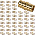 PEX Fittings 3/4 Inch, 50PCS Coupling Lead-Free Brass Connectors for PEX B Pipe, NSF UPC Certified, ASTM F1807, Compatible with Crimp/Clamp Rings (Hot/Cold Water, Hydronic Heating)