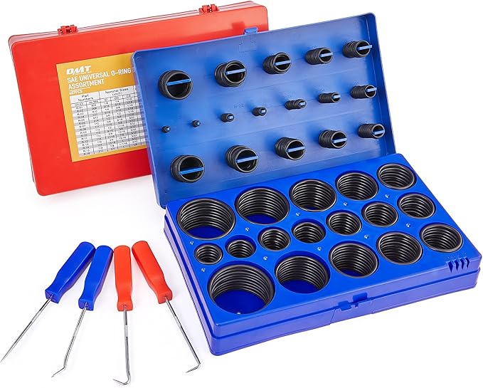 Orion Motor Tech 826pc Universal O Ring Assortment Kit – Nitrile Rubber O Rings in 32 SAE & Metric Sizes for Automotive & Plumbing Repairs