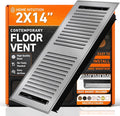 2X14 Floor Vent Covers Floor Register with Mesh Cover Trap, Heat and Air, Walkable Metal Floor Register for HVAC Duct, Contemporary, Light Grey