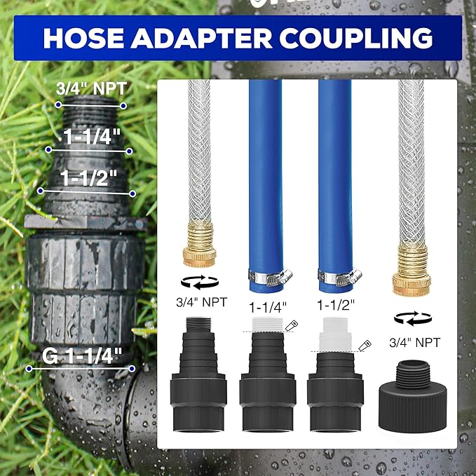 MEDAS Portable Sump Pump for Swimming Pool, Garden Pond, Basement Water Removal with 10ft Power Cord 1/2HP