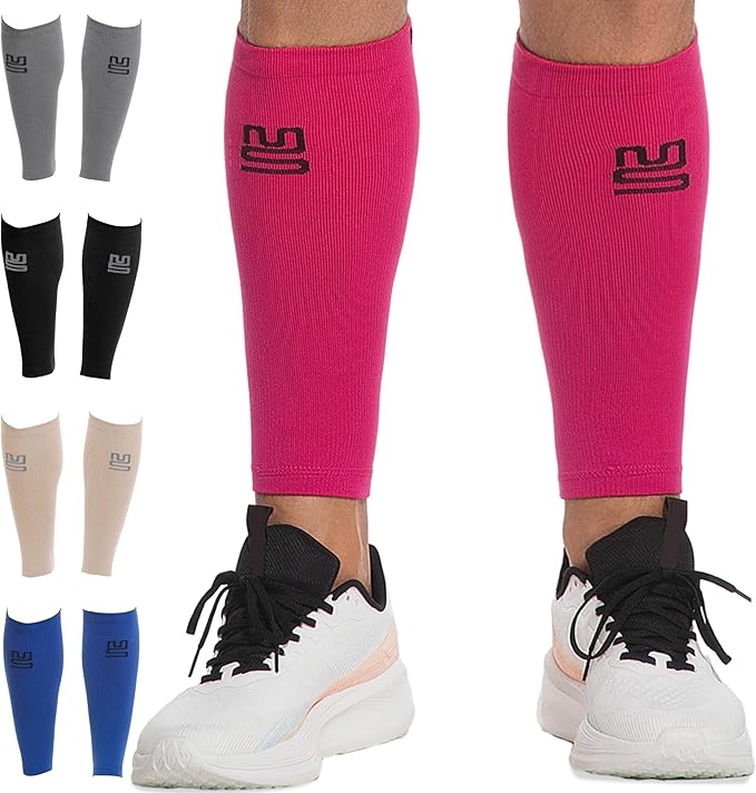 Calf Compression Sleeves - Leg Sleeves for Men and Women - Shin Splint Relief Support Brace Running Flights