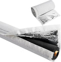 3 Layers HVAC Copper Pipe Insulation Cover,72x10.2 Inch 600D Oxford AC Pipe Insulation Covers,Flexible White Gray Copper Line Insulation Sleeve for Central Air Conditioning Mini Splits