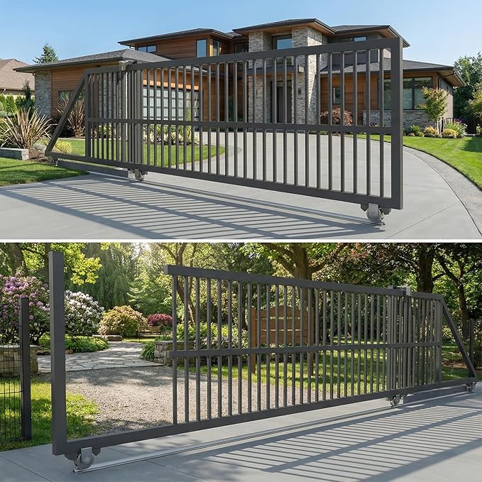 12 FT Heavy Duty Extra Wide V-Track (4FT×3), Compatible with 4" & 6" Large V-Groove Rollers for Smooth Sliding Without Hitting Anchor Bolts Includes Hammer Drive in Anchors for Sliding Gates Driveway