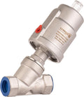 UNOX 1 1/4" (DN32) Stainless Steel Pneumatic Valve, Angle Seat Design, Normally Closed Steam Air Control, 3-8 Bars Fast Response Industrial Single Acting Valve with Threaded Connection