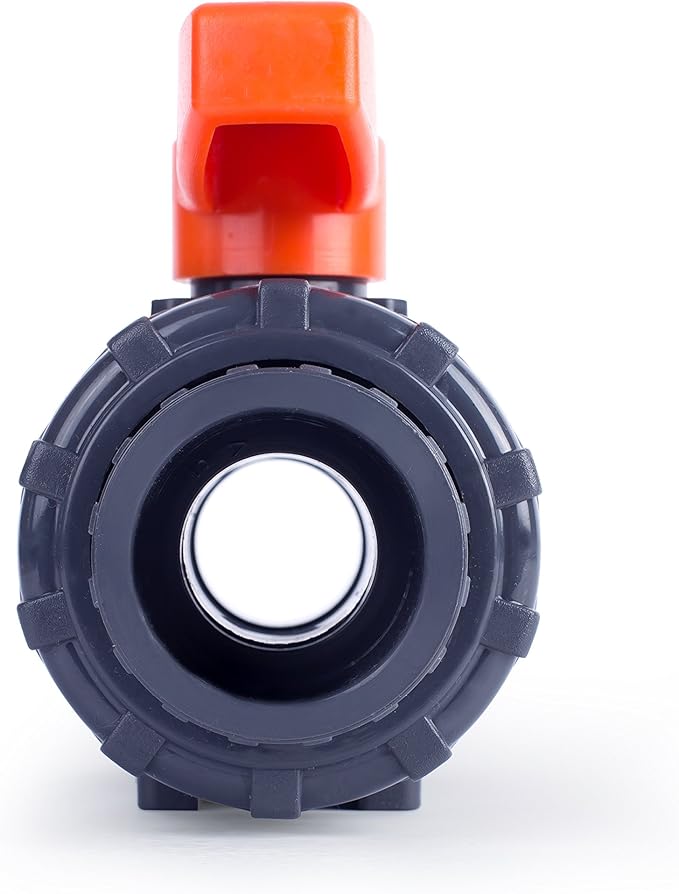 HYDROSEAL Kaplan 1’’ PVC True Union Ball Valve with Full Port, ASTM F1970, EPDM O-Rings and Reversible PTFE Seats, Rated at 200 PSI @73F, Gray, 1 inch Socket (1 inch)