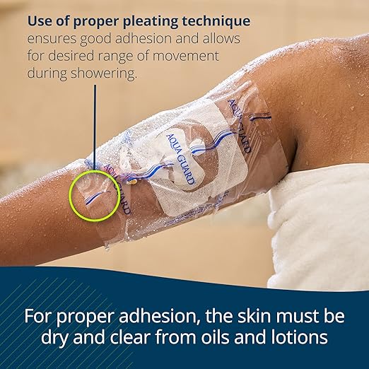 TIDI 50010-CSE AquaGuard Sheet – 7” x 7” – (Area of Coverage: 5” x 5.5”) – Shower Protection Sheet – Self-Adhesive Moisture Barrier – Wound Cover for Showering – 98 Sheets – Home Medical Supplies