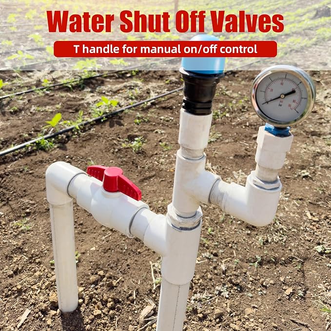 YADIAN 6 Pack 1-1/2'' PVC Ball Valve Water Pipe Valve T Handle Shut-Off Valve 1-1/2inch Slip/Socket for Water Project, Swiming Pool, Sewage Pump, Sprinkler Lines, Outdoor Plumbing & Irrigation System