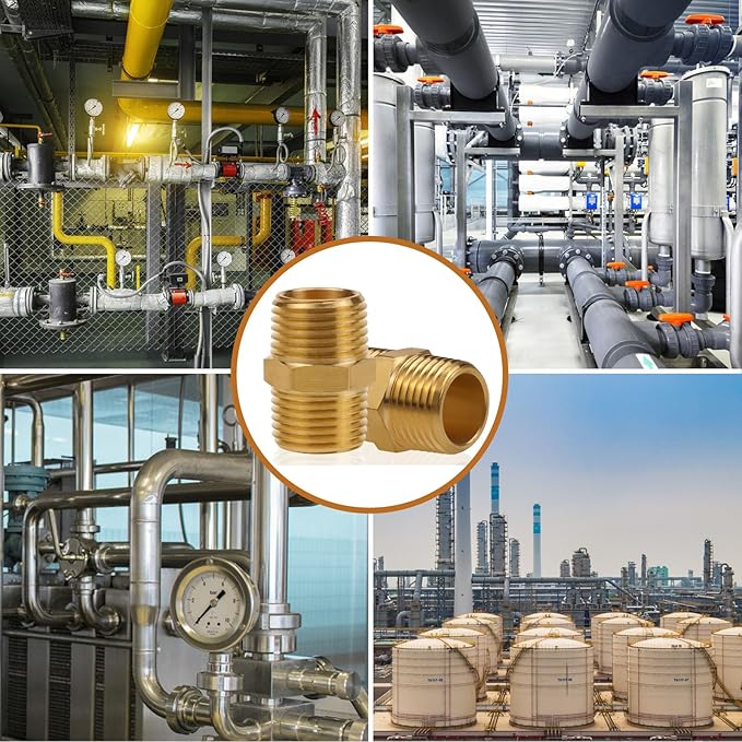 Brass Hex Nipple NPT 3/4 Male x NPT 3/4 Male Pipe Fitting, Heavy Duty Coupling Adapter Connector for Water/Oil/Gas Plumbing, 2PCS