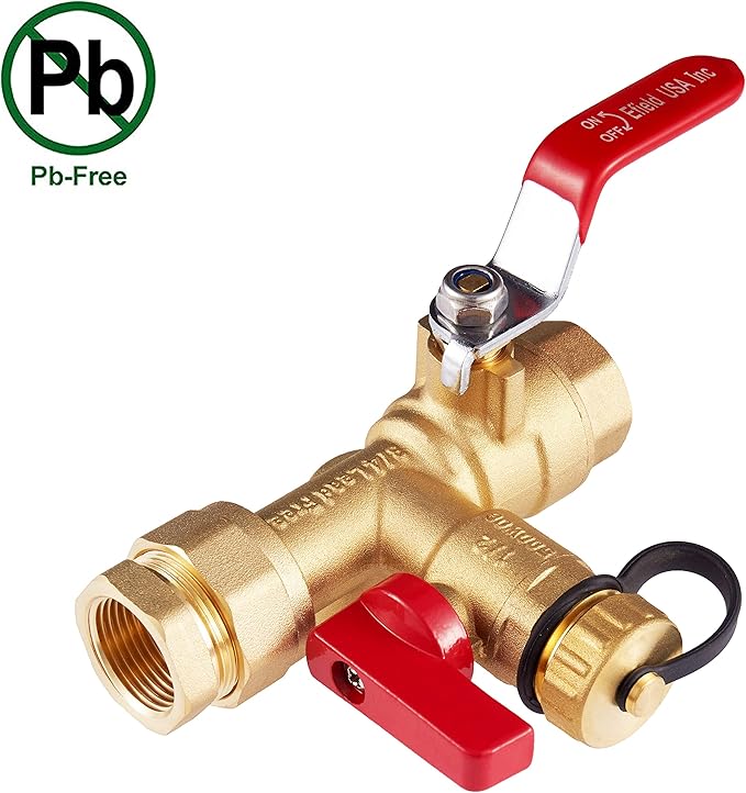 3/4 inch EFIELD IPS Isolator Tankless Water Heater Service Valve Kit, with Pressure Relief Valve,(TOOL028)