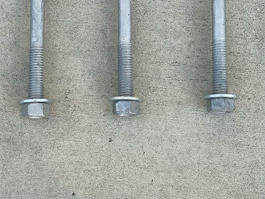 Sandbaggy 1/2" x 16" Threaded Concrete Anchor L-Bolts (Nuts & Washers Included) - Hot Dipped Galvanized - Sill Plate, Base Plate, Masonry, Wood, Cement Anchors, J Bolt (20, 1/2" x 16")