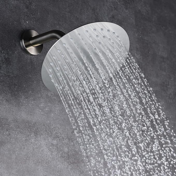 sumerain Tub and Shower Faucet with Rough in Valve, Brushed Nickel Shower Faucet with Tub Spout, 8 Inch Rain Shower Head