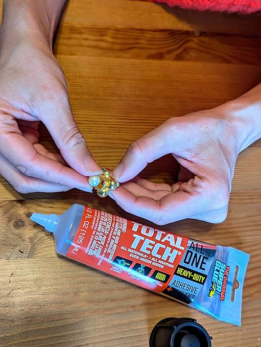 Total Tech, Clear, 4.2oz Tubes, Heavy-Duty Adhesive & Sealant Caulk, Flexible, All-Weather, Watertight, UV-Resistant, High Strength, Instant Grab, Ideal for Pools, Sinks, Bathtubs
