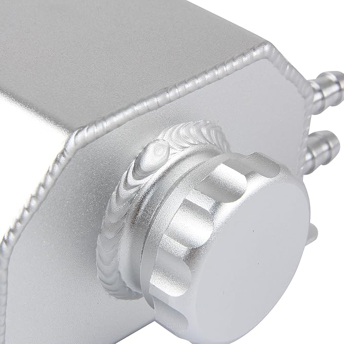 Coolant Radiator Tank Reservoir Expansion Overflow Tank Universal 1L Aluminum Silver
