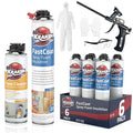 Kraken Bond Fastcoat Fire Rated Spray Foam Insulation (6x27.1 oz.) (R-Value 11.32 / 2in) Closed Cell Expanding Foam - Heat and Acoustic Insulation, Gun & Cleaner Includes, 120 Board Ft, 6 Pack