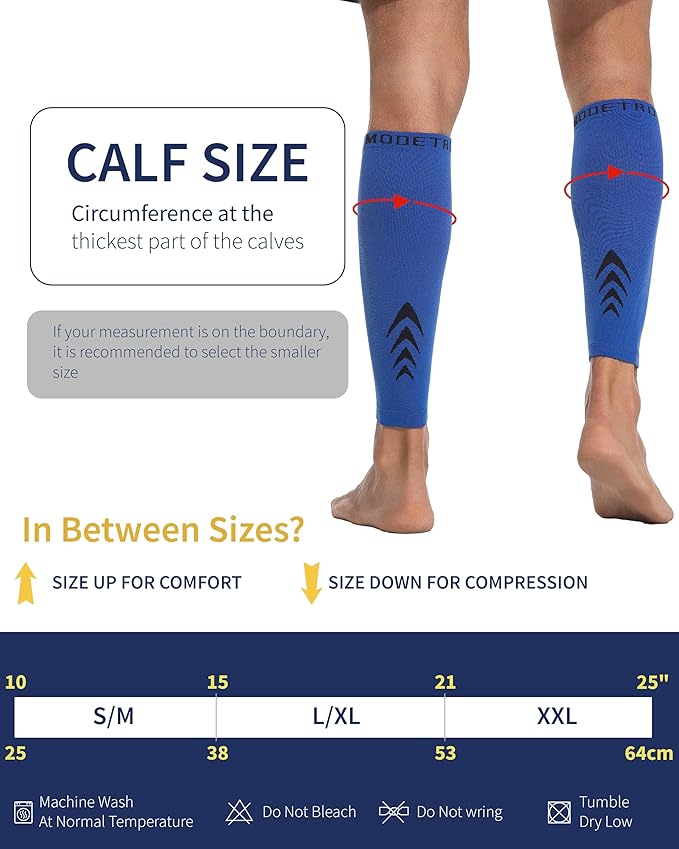 Calf Compression Sleeves - Leg Sleeves for Men and Women - Shin Splint Relief Support Brace Running Flights