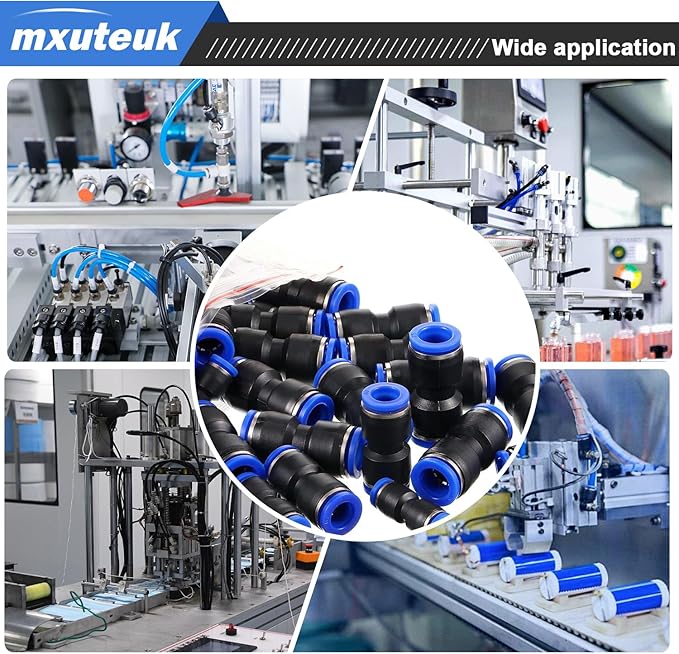 mxuteuk 110PCS Quick Connect Air Hose Fittings,4/6/8/10/12mm Straight Push to Connect Fittings,Air Line Fittings Push to Connect Fitting for Tube
