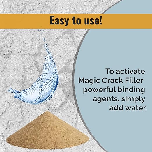Magic Crack Filler 2.5LB Concrete Tan, for Filling in Concrete Cracks on Driveways, Walkways and Patios. Installs Easily Dry Granular No Mess and DIY (Tan, 1)