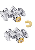 (Pack of 2) EFIELD Push Fit 1/2" x Dual 3/8" OD Compression Straight Stop Valve 1/4 Turn with a Disconnect Clip Tool,(PF-VALVE039-2PCS)