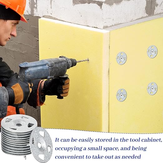 Fastener Kit Board Hardware Set, Includes 1-1/8 Inch Galvanized Steel Washers and Stainless Steel Screws for Fixing Fastening Installation(400 Pcs)