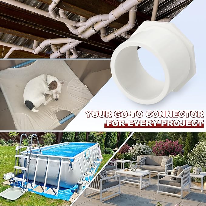 10Pcs 1 1/2" x 1 1/4" PVC Reducer Bushing Fitting, SCH40(Socket x Socket) Furniture Grade PVC Pipe Fitting, Reducer Bush Adapter for Home Sewer Plumbing, Industrial, Pipe Connection