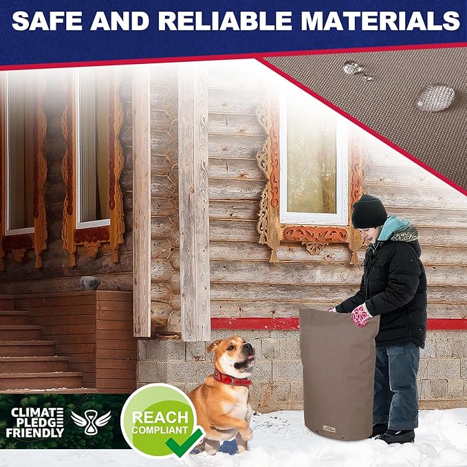 Backflow Preventer Cover Insulated (5˚F) - 36" W x 24" H Backflow Cover for Winter Pipe Freeze Protection - Sprinkler Covers for Outside - Double Wall Insulation Cover Brown