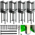 4"x4"(Actual 3.5"x3.5") Stainless Steels U-Shape Post Holder, Wet Concrete Post Anchor, Heavy-Duty Post Base Bracket for Fence, Deck Railing, Wood Gazebo, Pergola (4pack-Dark Gray)