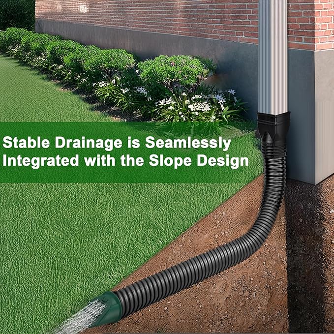 2 Pack 4" Slope Drainage Grate Cover, Rain Diverter, Drainage Grate Yard Drain, Drain Emitter for Sump Pump Discharge & Downspout Extensions, Fit 4" SCH 40, 4" SDR 35, 4" & 3" Corrugated Pipe-Green