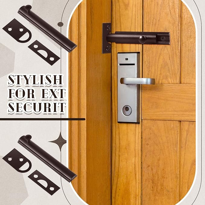 Lothee 4 Pcs Solid Brass Surface Bolt Door Slide Bolt Door Latches for Top of Slide Latch Lock(4'',Oil Rubbed Bronze)