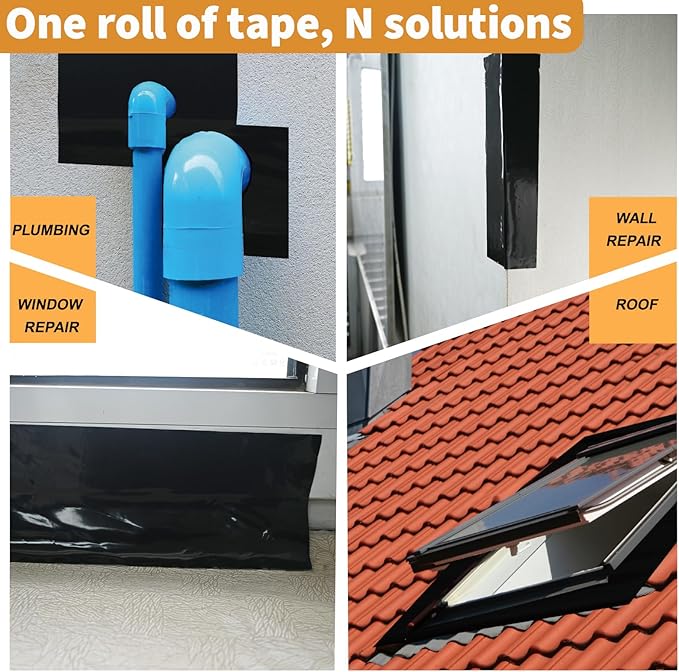 Flashing Tape for Windows and Doors, 3.75 in x 90 ft, 12 Rolls, Acrylic Adhesive, Self-Adhesive Flashing Tape, Waterproof, UV Resistant, Great for Sealing Doors, Windows, and Construction & Repairs