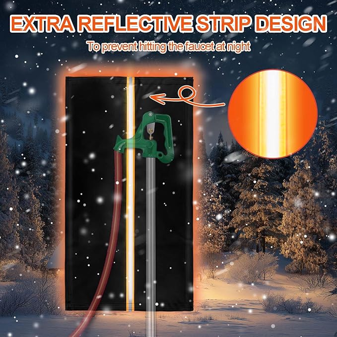 Outdoor Faucet Cover for RV Park & Yard Hydrant 25"x13" Waterproof Extended Spigot Insulated Water Faucet Cover Large Freeze and Heat Protector for Winter Outside Garden Lawn Backflow Sprinkler System